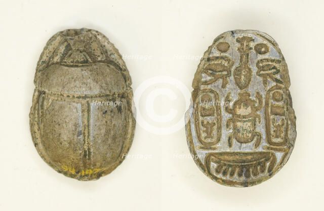 Scarab: Menkheperra (Thutmose III), Egypt, New Kingdom, Dynasty 18, Reign of Thutmose III... Creator: Unknown.