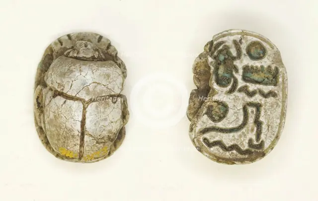 Scarab: Menkheperra (Thutmose III), Egypt, New Kingdom, Ramesside Period, Dynasties 19-20... Creator: Unknown.