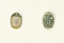 Scarab: Nefera with Hieroglyphs (kA-signs, xaw), Egypt, Middle Kingdom-Second Intermediate Period... Creator: Unknown