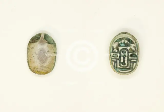 Scarab: Nefera with Hieroglyphs (kA-signs, xaw), Egypt, Middle Kingdom-Second Intermediate Period... Creator: Unknown.