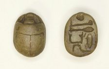Scarab: Aakheperkara (Thutmose I), Egypt, New Kingdom, Dynasty 18, Reign of Thutmose I... Creator: Unknown