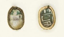 Scarab: Amun-Ra and Hieroglyphs, Egypt, New Kingdom, Dynasties 18-20 (about 1550-1069 BCE). Creator: Unknown