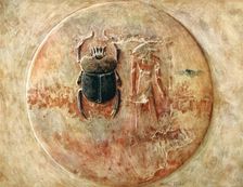 Scarab and Ra, Tomb of Seti, Egypt, 1910. Artist: Walter Tyndale