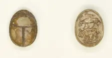 Scarab: Animal Motifs (Bird, Antelope, Hippopotamus), Egypt, New Kingdom, Dynasties 19-20... Creator: Unknown