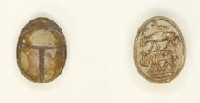 Scarab: Animal Motifs (Bird, Antelope, Hippopotamus), Egypt, New Kingdom, Dynasties 19-20... Creator: Unknown