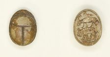 Scarab: Animal Motifs (Bird, Antelope, Hippopotamus), Egypt, New Kingdom, Dynasties 19-20... Creator: Unknown