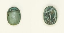 Scarab: Antelope with Foliage (sw.t-plant) Motif, Egypt, Second Intermediate Period - early New... Creator: Unknown