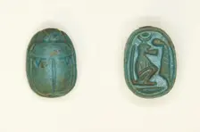 Scarab: Baboon with Ma’at Feather, Egypt, New Kingdom, Dynasty 18 (about 1550-1295 BCE). Creator: Unknown