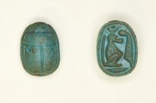 Scarab: Baboon with Ma’at Feather, Egypt, New Kingdom, Dynasty 18 (about 1550-1295 BCE). Creator: Unknown