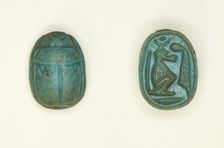 Scarab: Baboon with Ma’at Feather, Egypt, New Kingdom, Dynasty 18 (about 1550-1295 BCE). Creator: Unknown