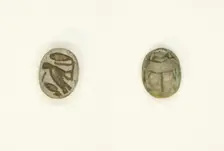 Scarab: Cobra, m-owl, and sign (“sDm ?), Egypt, New Kingdom-Late Period, Dynasties 18-30... Creator: Unknown