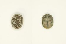 Scarab: Cobra, m-owl, and sign (“sDm ?), Egypt, New Kingdom-Late Period, Dynasties 18-30... Creator: Unknown