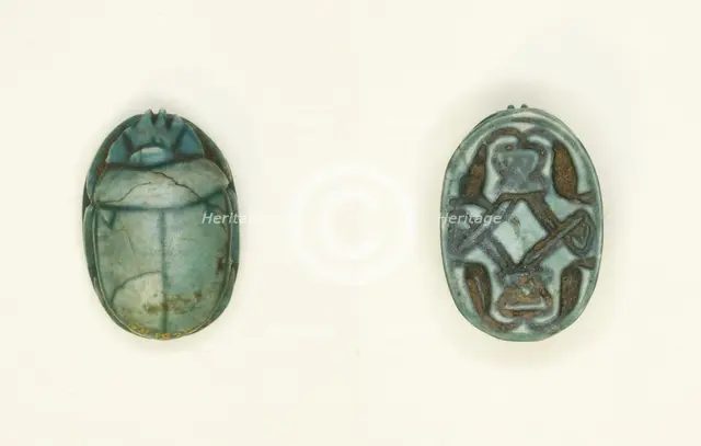 Scarab: Cobras Addorsed and Linked, Egypt, New Kingdom, Dynasty 18 (about 1550-1295 BCE). Creator: Unknown.