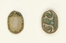 Scarab: Confronted Cobras with Falcon, Egypt, Second Intermediate Period, Dynasty 15... Creator: Unknown