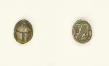 Scarab: Falcon with Cobra and Ma’at Feather, Egypt, Middle Kingdom-New Kingdom, Dynasties 12-18... Creator: Unknown