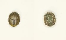 Scarab: Falcon with Cobra and Ma’at Feather, Egypt, Middle Kingdom-New Kingdom, Dynasties 12-18... Creator: Unknown