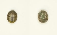 Scarab: Falcon with Cobra and Ma’at Feather, Egypt, Middle Kingdom-New Kingdom, Dynasties 12-18... Creator: Unknown