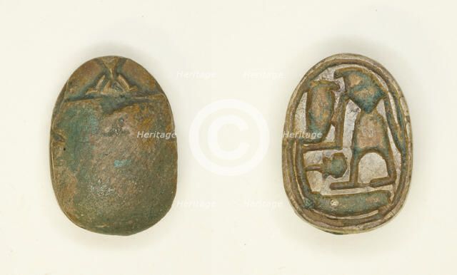 Scarab: Falcon-Headed Deity with Cobra, Egypt, Second Intermediate Period-New Kingdom... Creator: Unknown.