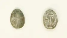 Scarab: Floral Motif, Egypt, Second Intermediate Period - early New Kingdom, Dynasties 15-18... Creator: Unknown