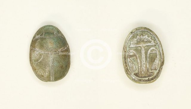Scarab: Floral Motif, Egypt, Second Intermediate Period - early New Kingdom, Dynasties 15-18... Creator: Unknown.