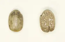 Scarab: Hieroglyphs (nsw-bity, Dd, anx, nb), Egypt, Middle Kingdom, Dynasties 12-14... Creator: Unknown