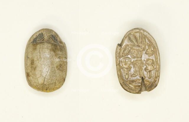 Scarab: Hieroglyphs (nsw-bity, Dd, anx, nb), Egypt, Middle Kingdom, Dynasties 12-14... Creator: Unknown.