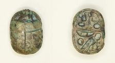 Scarab: Hieroglyphs, Egypt, New Kingdom-Late Period, Dynasties 18-26 (about 1550-525 BCE). Creator: Unknown