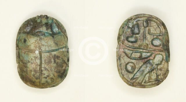 Scarab: Hieroglyphs, Egypt, New Kingdom-Late Period, Dynasties 18-26 (about 1550-525 BCE). Creator: Unknown.