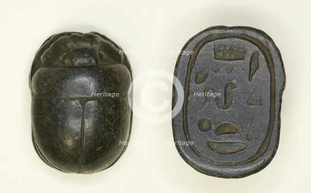 Scarab: Hieroglyphs, Egypt, Third Intermediate Period-Late Period, Dynasties 21-30 (abt 1069-343 BCE Creator: Unknown.
