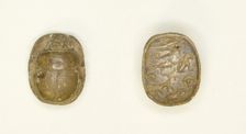 Scarab: Hieroglyphs, Egypt, Third Intermediate Period-Late Period, Dynasties 21-26 (abt 1069-525 BCE Creator: Unknown
