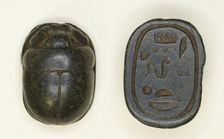 Scarab: Hieroglyphs, Egypt, Third Intermediate Period-Late Period, Dynasties 21-30 (abt 1069-343 BCE Creator: Unknown