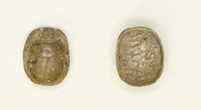 Scarab: Hieroglyphs, Egypt, Third Intermediate Period-Late Period, Dynasties 21-26 (abt 1069-525 BCE Creator: Unknown