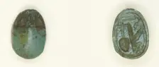 Scarab: Hieroglyphs (Red Crown, nfr- and nb-Signs: Trigramme of Amun), Egypt, New Kingdom... Creator: Unknown