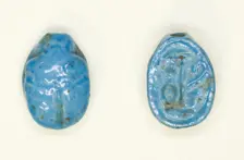 Scarab: Hieroglyphs (Red Crown, nfr- and nb-Signs: Trigramme of Amun), Egypt, New Kingdom... Creator: Unknown