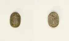 Scarab: Hieroglyphs (wAs-sign, Dd-sign, anx-sign), Egypt, New Kingdom, Dynasties 18-20 (abt 1550... Creator: Unknown