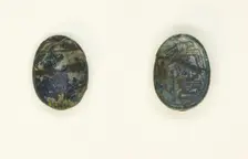Scarab: Hovering Falcon over Name of God Amun, Egypt, New Kingdom, Dynasties 18-20... Creator: Unknown
