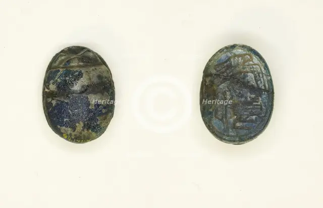 Scarab: Hovering Falcon over Name of God Amun, Egypt, New Kingdom, Dynasties 18-20... Creator: Unknown.