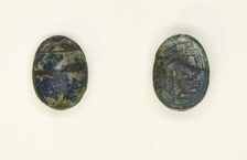 Scarab: Hovering Falcon over Name of God Amun, Egypt, New Kingdom, Dynasties 18-20... Creator: Unknown