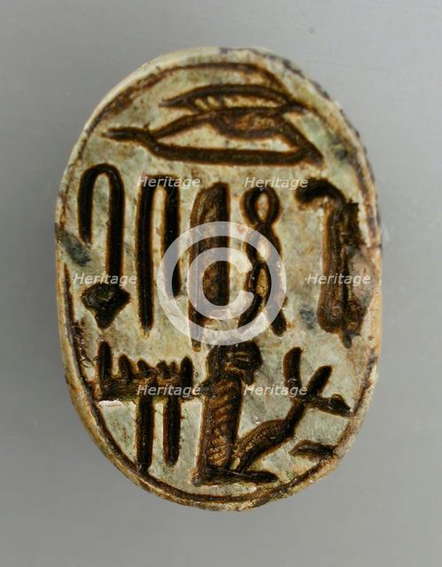 Scarab Inscribed with a Protective Inscription including the Underworld Deity Maahis...1569-711 BCE. Creator: Unknown.