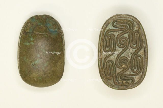 Scarab: Interlocking Scrolls and Spirals, Egypt, Second Intermediate Period, Dynasty 15... Creator: Unknown.
