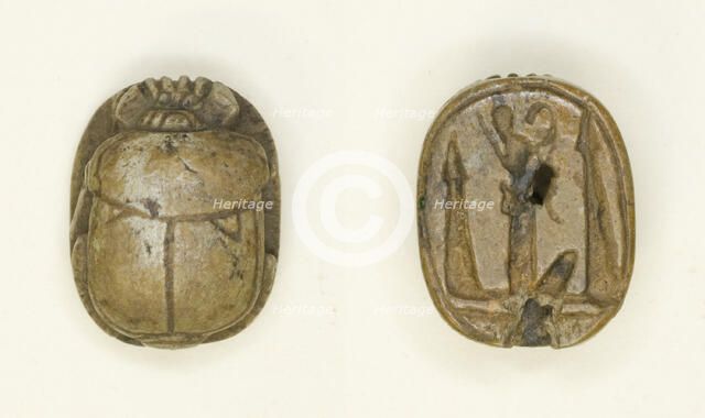 Scarab: King and Hieroglyphs, Egypt, New Kingdom-Late Period, Dynasties 18-26 (about 1550-525 BCE). Creator: Unknown.
