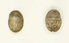 Scarab: Rabbit with Hathor Sistrum, Egypt, New Kingdom-Late Period, Dynasties 18-26 (abt 1550-525 BC Creator: Unknown