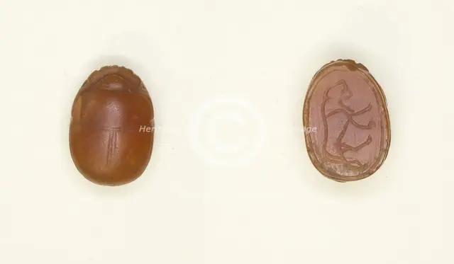 Scarab: Striding Lion Motif, Egypt, New Kingdom, Dynasties 18 (about 1550-1295 BCE). Creator: Unknown.
