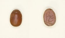 Scarab: Striding Lion Motif, Egypt, New Kingdom, Dynasties 18 (about 1550-1295 BCE). Creator: Unknown