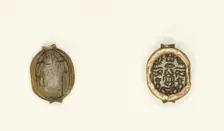 Scarab: Scarab Beetle with Hieroglyphs (wedjat eyes, nfr-signs, nbw-sign), Egypt, First Intermediate Creator: Unknown