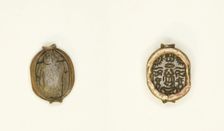 Scarab: Scarab Beetle with Hieroglyphs (wedjat eyes, nfr-signs, nbw-sign), Egypt, First Intermediate Creator: Unknown