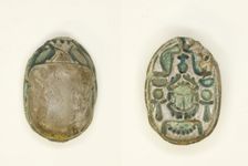 Scarab: Scarab Beetle with Hieroglyphs (cobras, anx-signs, nbw-sign), Egypt, Middle Kingdom, Dynasty Creator: Unknown