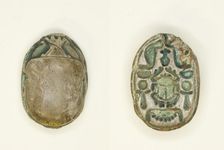 Scarab: Scarab Beetle with Hieroglyphs (cobras, anx-signs, nbw-sign), Egypt, Middle Kingdom, Dynasty Creator: Unknown