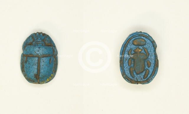 Scarab: Scarab Beetle with Sun Disc, Egypt, Second Intermediate Period, Dynasty 15 (abt 1650... Creator: Unknown.