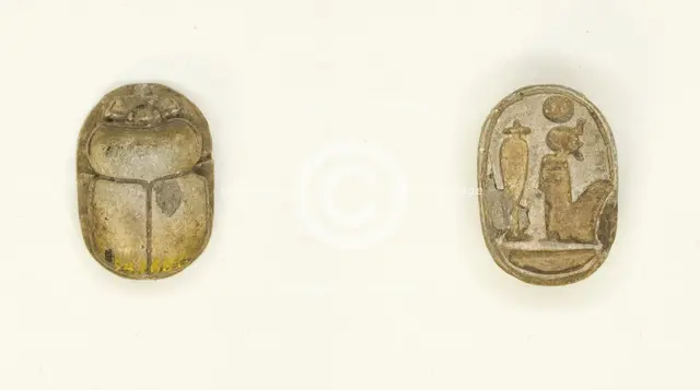 Scarab: Seated Ptah, Egypt, New Kingdom, Ramesside Period, Dynasties 19-20 (about 1295-1069 BCE). Creator: Unknown.